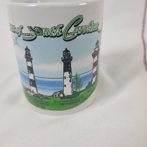 Lighthouses Of South Carolina ~ Souvenir Coffee Cup/ Mug! 8 Lighthouses in color - Picture 1 of 8
